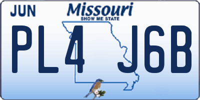 MO license plate PL4J6B