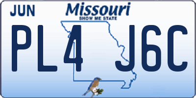 MO license plate PL4J6C