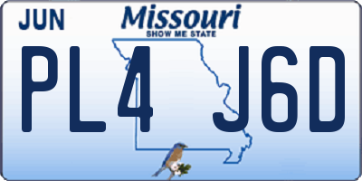 MO license plate PL4J6D