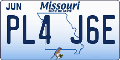 MO license plate PL4J6E