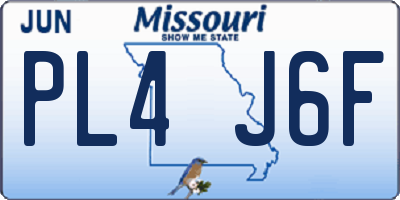 MO license plate PL4J6F