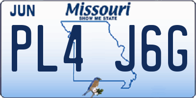 MO license plate PL4J6G