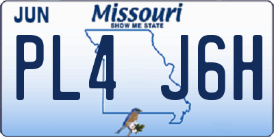 MO license plate PL4J6H