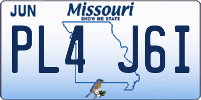 MO license plate PL4J6I