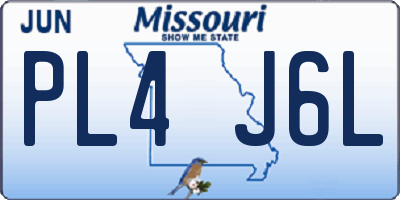 MO license plate PL4J6L