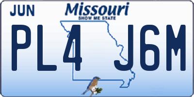 MO license plate PL4J6M