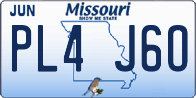 MO license plate PL4J6O