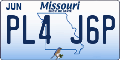 MO license plate PL4J6P
