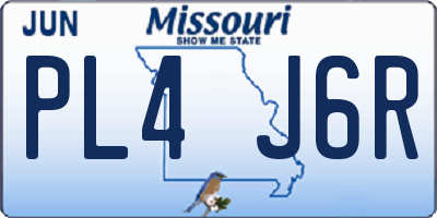 MO license plate PL4J6R
