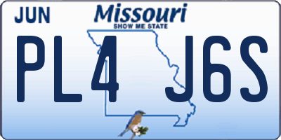 MO license plate PL4J6S