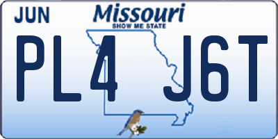 MO license plate PL4J6T