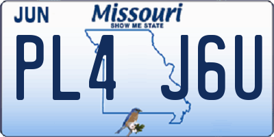 MO license plate PL4J6U