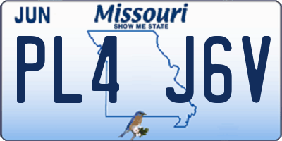 MO license plate PL4J6V