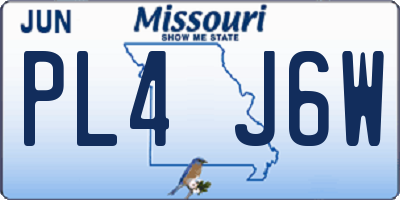 MO license plate PL4J6W