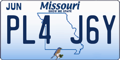 MO license plate PL4J6Y
