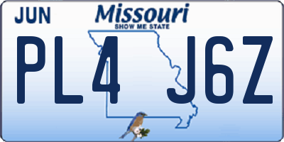 MO license plate PL4J6Z