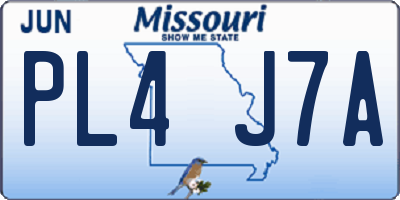 MO license plate PL4J7A