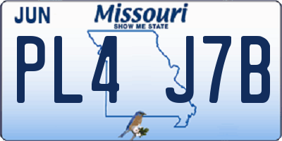 MO license plate PL4J7B