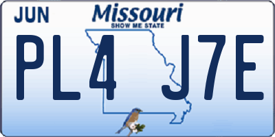 MO license plate PL4J7E