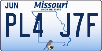 MO license plate PL4J7F