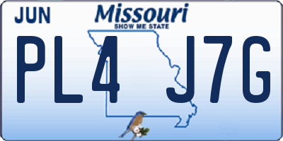 MO license plate PL4J7G