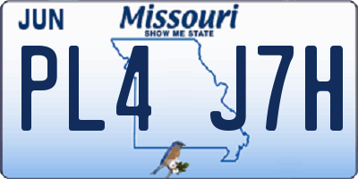 MO license plate PL4J7H