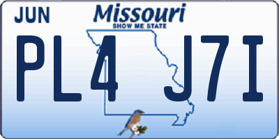 MO license plate PL4J7I