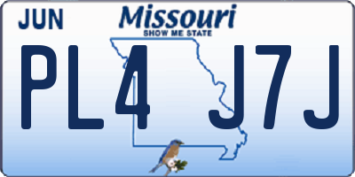 MO license plate PL4J7J
