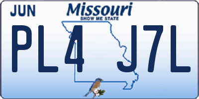 MO license plate PL4J7L