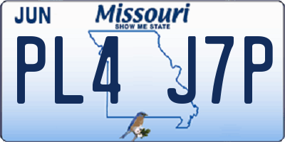 MO license plate PL4J7P