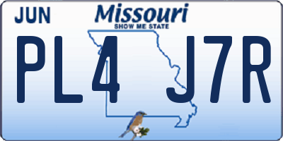 MO license plate PL4J7R