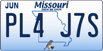 MO license plate PL4J7S