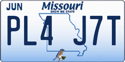 MO license plate PL4J7T