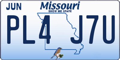 MO license plate PL4J7U