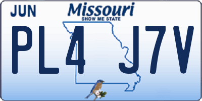 MO license plate PL4J7V