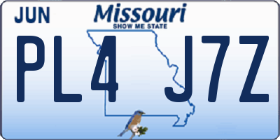 MO license plate PL4J7Z