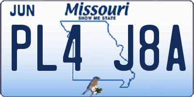 MO license plate PL4J8A