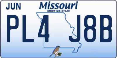 MO license plate PL4J8B