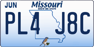MO license plate PL4J8C