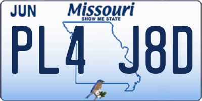 MO license plate PL4J8D