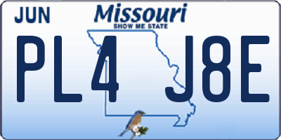 MO license plate PL4J8E