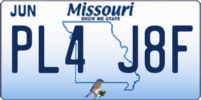 MO license plate PL4J8F