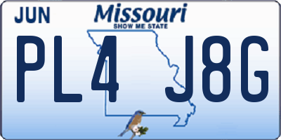 MO license plate PL4J8G