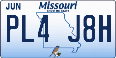 MO license plate PL4J8H