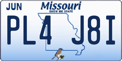 MO license plate PL4J8I