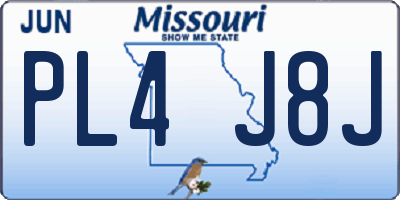 MO license plate PL4J8J