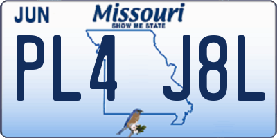 MO license plate PL4J8L