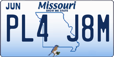 MO license plate PL4J8M