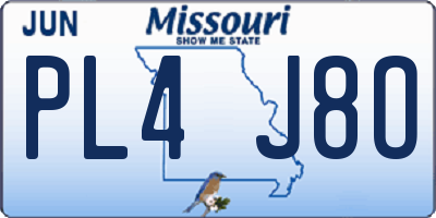 MO license plate PL4J8O