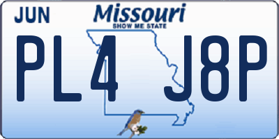 MO license plate PL4J8P